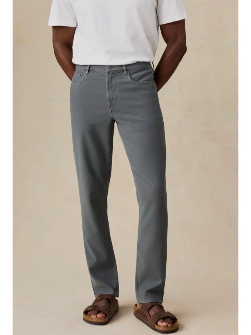 Faherty Pants Size 30 Slate Terry 5 Pocket Straight Leg Casual Preppy Yacht Vibe
